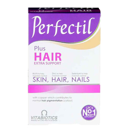 Vitabiotics Perfectil Plus Hair Extra Support 60 Tablets – with biotin and key nutrients for hair, skin and nails