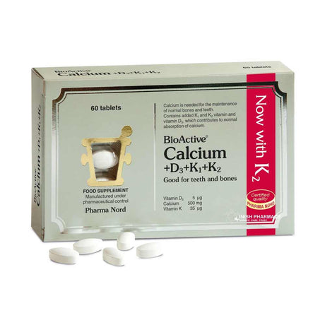 Pharma Nord BioActive Calcium+D3+K1+K2 60 Tablets – calcium and vitamin D3 for bone and muscle health