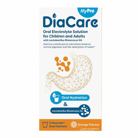 MyPro Diacare Oral Rehydration Solution with Lactobacillus Rhamnosus 6 Sachets – provides fast relief from diarrhoea