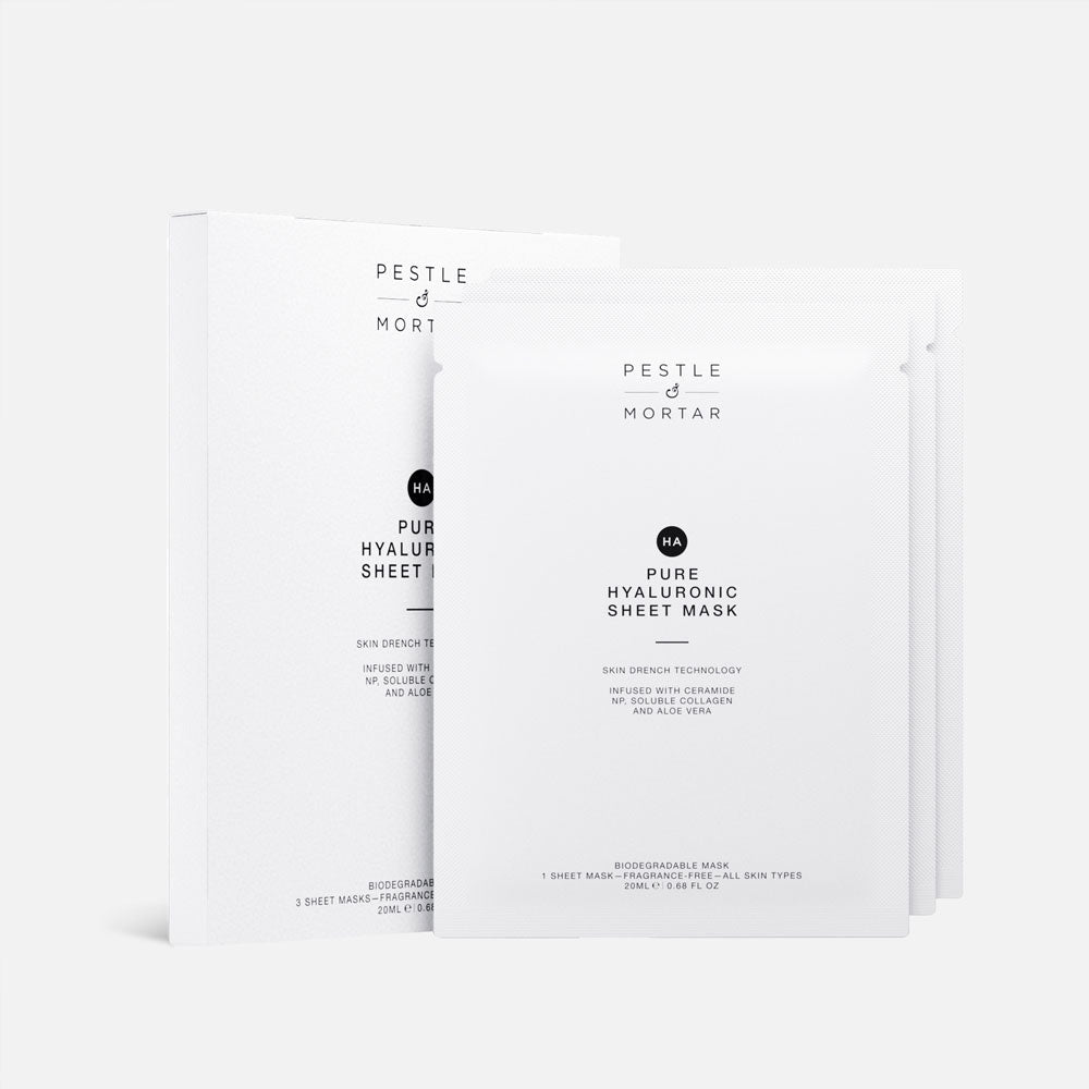 Pestle & Mortar Pure Hyaluronic Sheet Mask 3 Pack