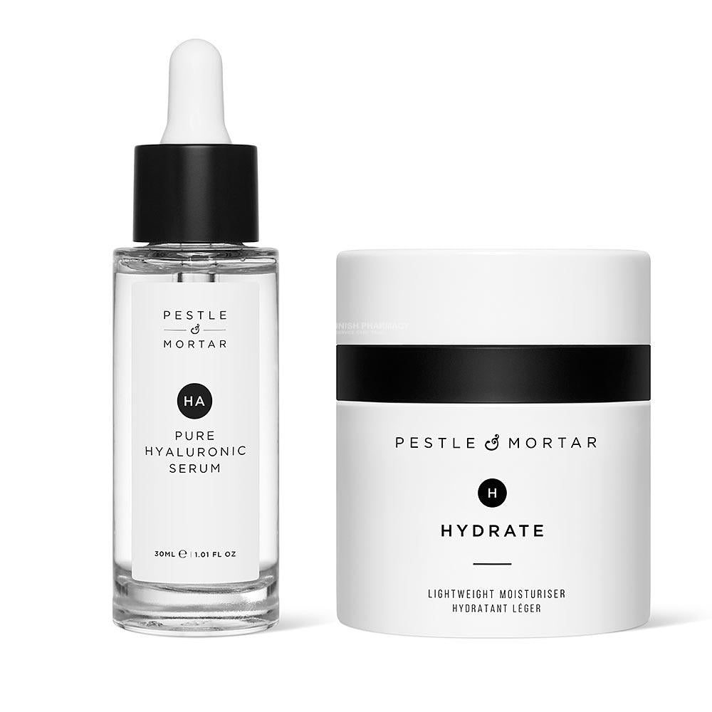 Pestle & Mortar Pure Hyaluronic Serum + Hydrate Moisturiser Duo