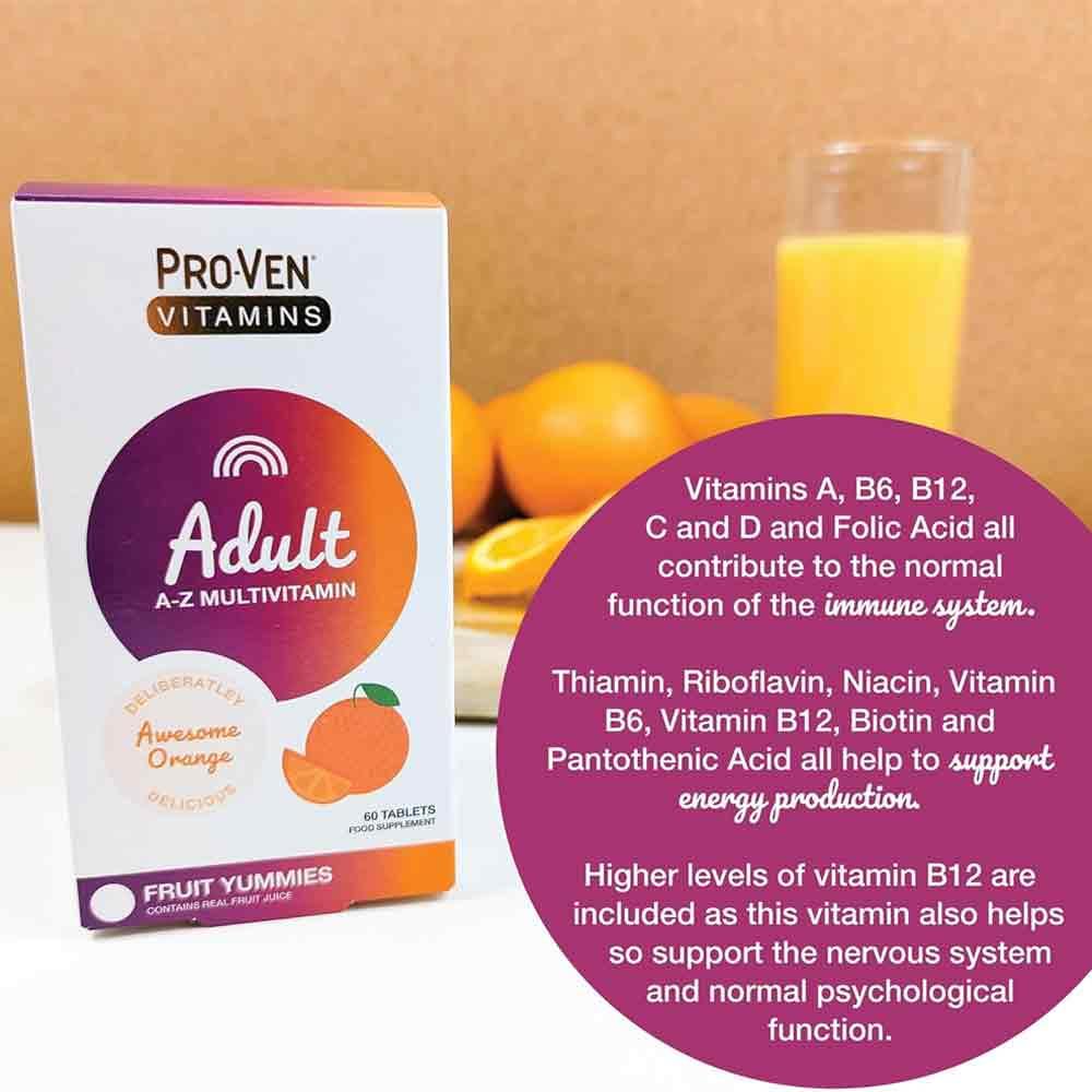 Pro-Ven Vitamins Adult Multivitamin Orange Flavour 60 Chewables