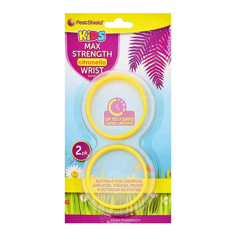 PestShield Max Strength Citronella Kids Wrist Bands 2 Pack – repels insects to help prevent bites and stings