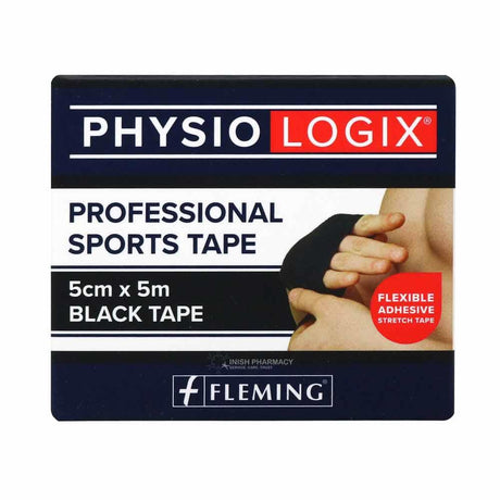 Physio Logix Professional Sports Tape 5cmx5m Black – cleans and protects wounds