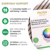 Pro-Ven Biotics A-Z Multivitamin with Acidophilus & Bifidus & CoQ10 30 Capsules