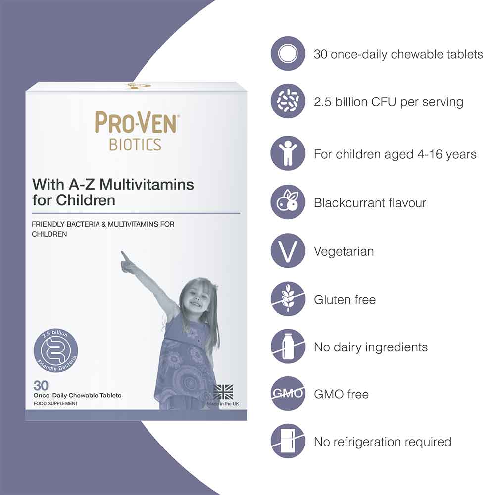 Pro-Ven Biotics A-Z Multivitamins for Children 30 Chewable Tablets