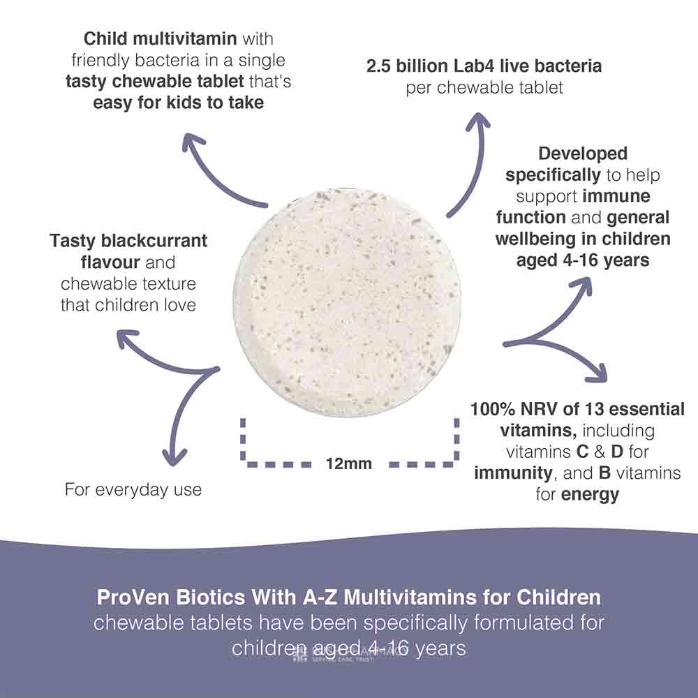 Pro-Ven Biotics A-Z Multivitamins for Children 30 Chewable Tablets