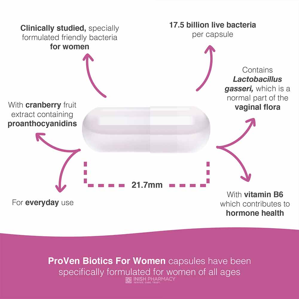 Pro-Ven Probiotics Womens Lactobacillus & Bifidus With Cranberry 30 Pack