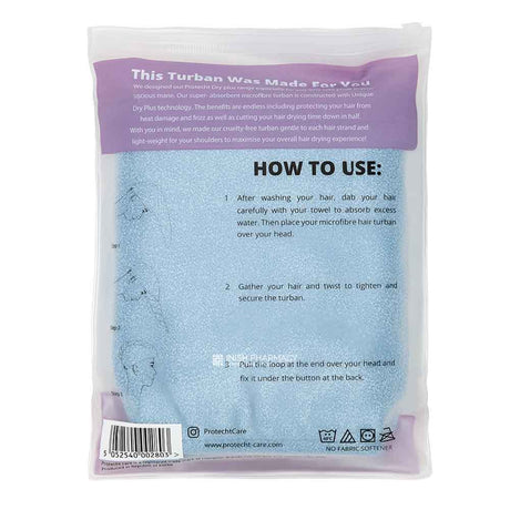 Protecht Dry Plus Super Absorbent Hair Turban Blue Fog