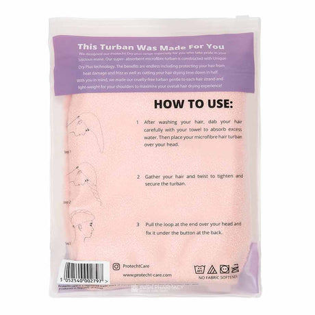 Protecht Dry Plus Super Absorbent Hair Turban Gossamer Pink