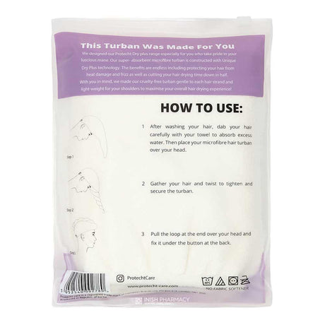 Protecht Dry Plus Super Absorbent Hair Turban White