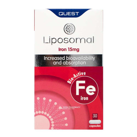Quest Liposomal Iron 15mg 30 Capsules – iron to support healthy red blood cell formation
