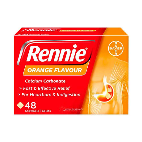 Rennie Orange 500mg Chewable Tablets 48 – provides effective relief from acid reflux and heartburn