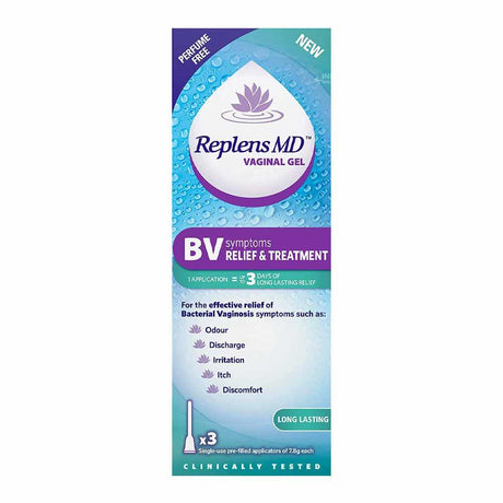 Replens MD BV Symptoms Relief & Treatment Vaginal Gel 3 Pre-Filled Applicators – a clinically tested vaginal treatment