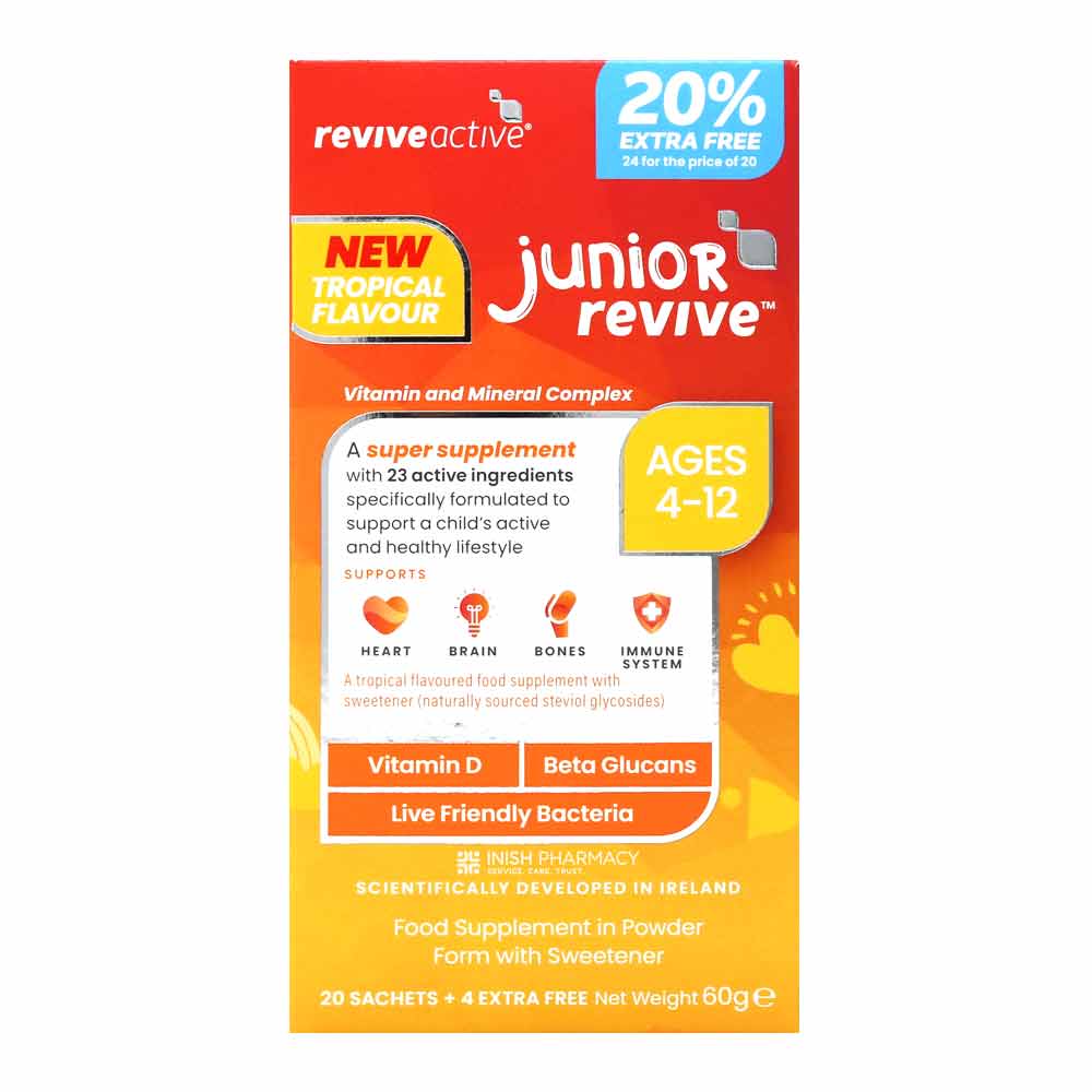 Revive Active Junior Revive Vitamin & Mineral Complex 20 Sachets Tropical Flavour +20% Extra Free