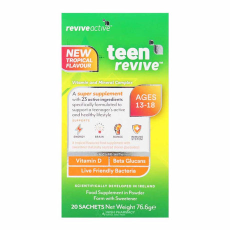 Revive Active Teen Revive Tropical Flavour 20 Sachets – vitamins and minerals to support energy and wellbeing