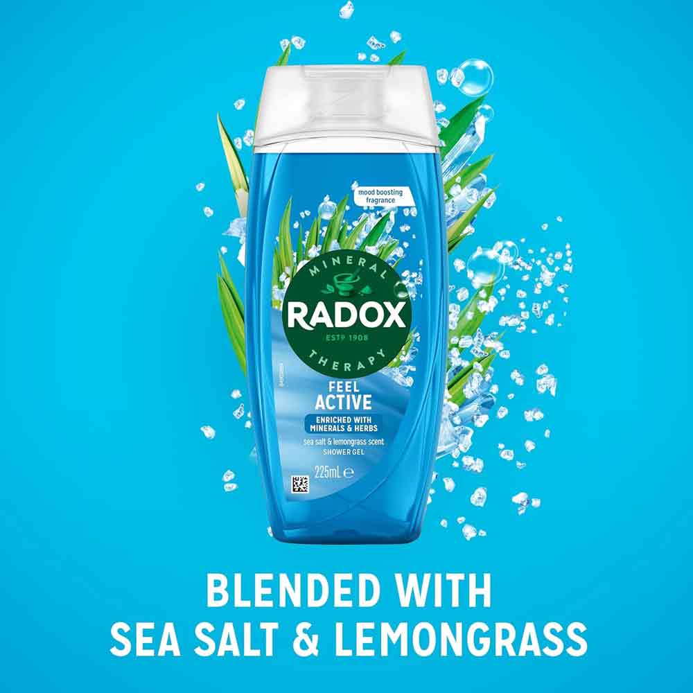 Radox Shower Feel Active Sea Salt & Lemongrass Shower Gel 225ml