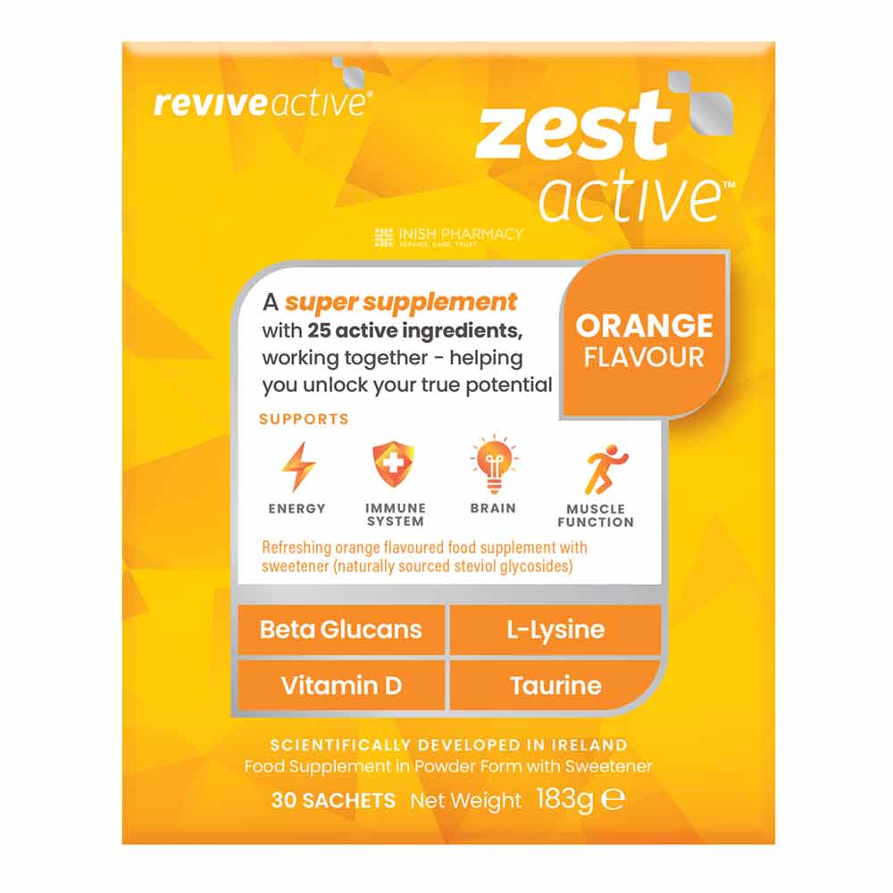 Revive Active Zest Active Food Supplement 30 Sachets – vitamins and minerals to support energy and wellbeing