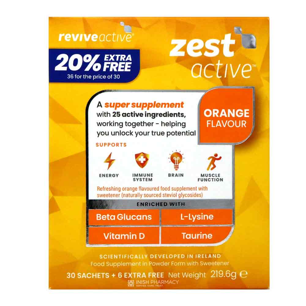 Revive Active Zest Active Food Supplement 30 Sachets + 20% Extra Free