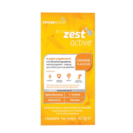 Revive Active Zest Active Food Supplement 7 Sachets – vitamins and minerals to support energy and wellbeing