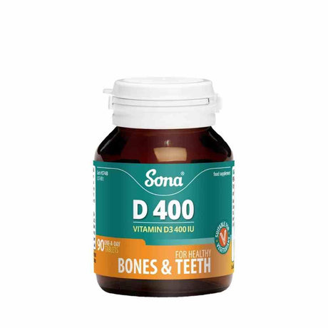 Sona D400 Vitamin D3 400iu 90 Tablets – vitamin D3 to support bones, muscles and immunity