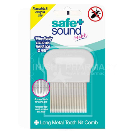 Safe & Sound Long Tooth Metal Nit Comb – treats and eliminates head lice