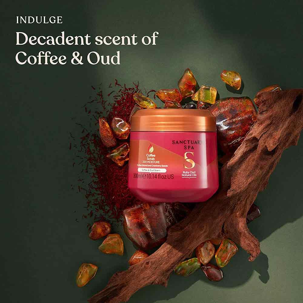 Sanctuary Spa Ruby Oud 24H Moisture Coffee Scrub 300g