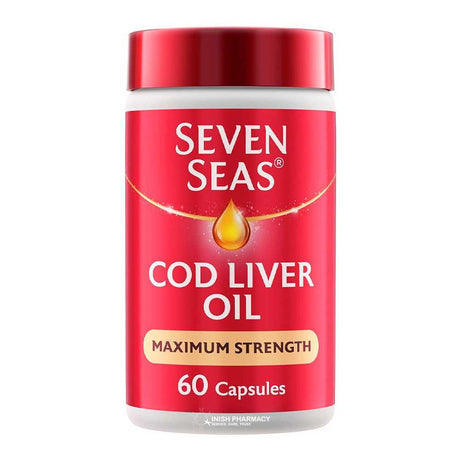 Seven Seas Maximum Strength Cod Liver Oil Capsules 60 Pack – omega-3 fatty acids to support heart and brain health
