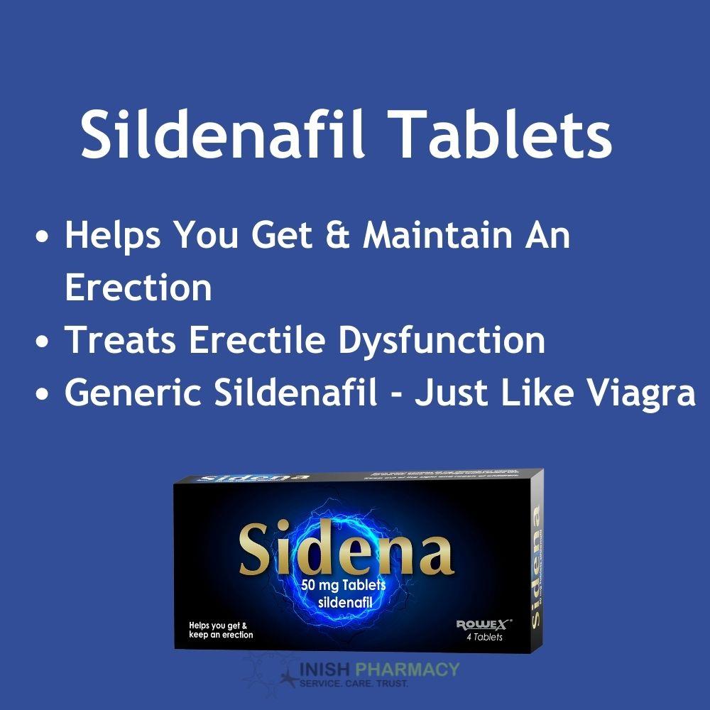 Sidena 50mg Sildenafil Tablets 4 Pack