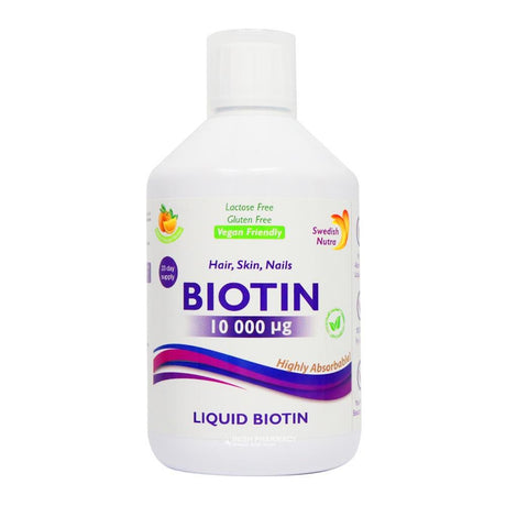 Swedish Nutra Biotin 10000mcg 500ml – biotin to support healthy hair growth and strong nails