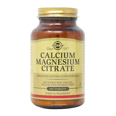 Solgar Calcium Magnesium Citrate 100 Tablets – magnesium to support muscle function and reduce tiredness
