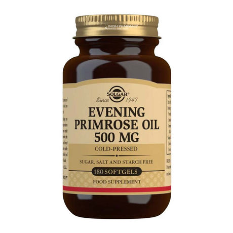 Solgar Evening Primrose Oil 500mg 180 Softgels – evening primrose oil with GLA for hormonal and skin health