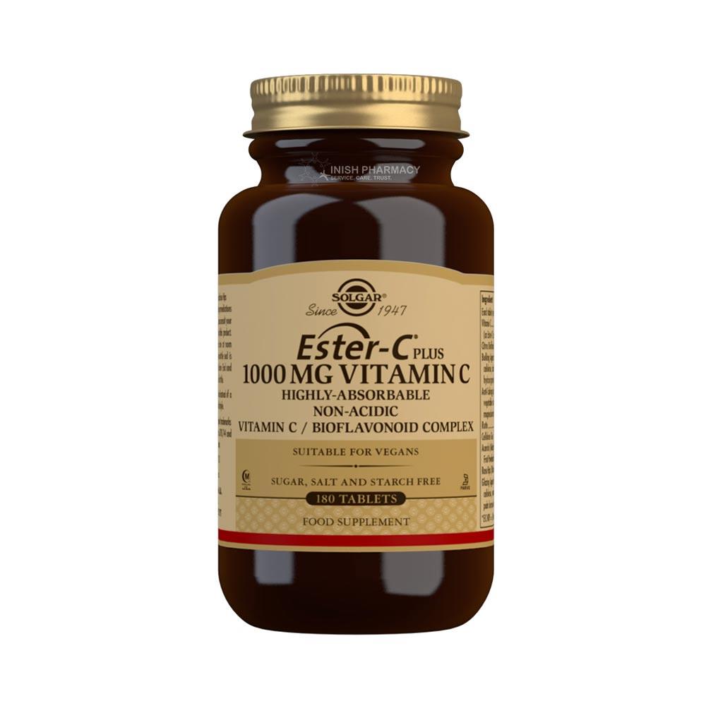 Solgar Ester-C Plus 1000mg Vitamin C 180 Tablets – vitamin C to support a healthy immune system