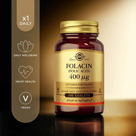 Solgar Folacin Folic Acid 400ug 100 Tablets