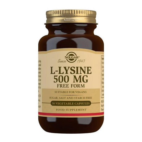 Solgar L-Lysine 500mg 50 Capsules – L-lysine to support immune health and collagen production