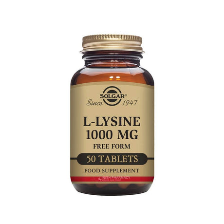 Solgar L-Lysine 1000mg 50 Tablets – L-lysine to support immune health and collagen production