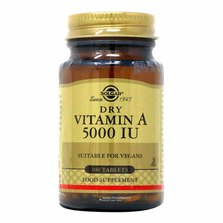 Solgar Dry Vitamin A 5000iu 100 Tablets – vitamin A to support vision and immune health