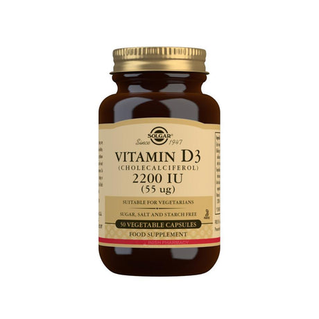 Solgar Vitamin D3 2200 IU 50 Capsules – vitamin D3 to support bones, muscles and immunity