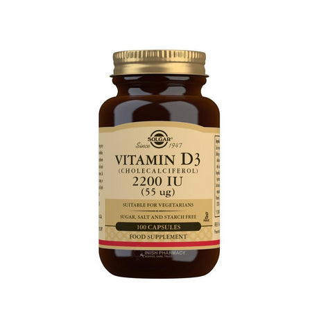 Solgar Vitamin D3 2200 IU 100 Capsules – vitamin D3 to support bones, muscles and immunity