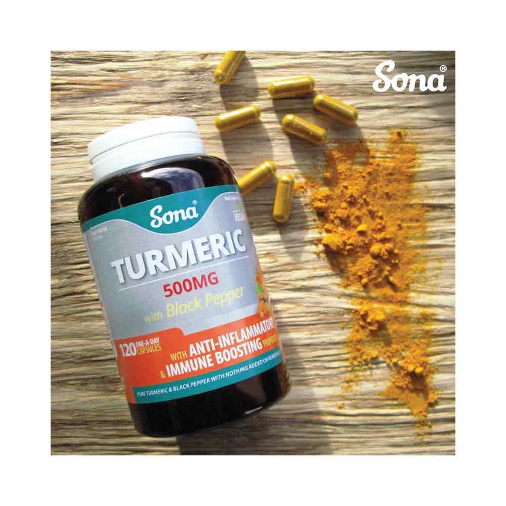 Sona Turmeric with Black Pepper 500mg 120 Capsules
