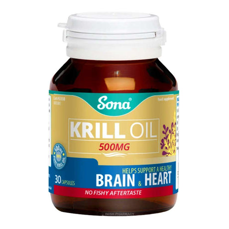 Sona Krill Oil 500mg 30 Capsules – omega-3 fatty acids to support heart and brain health
