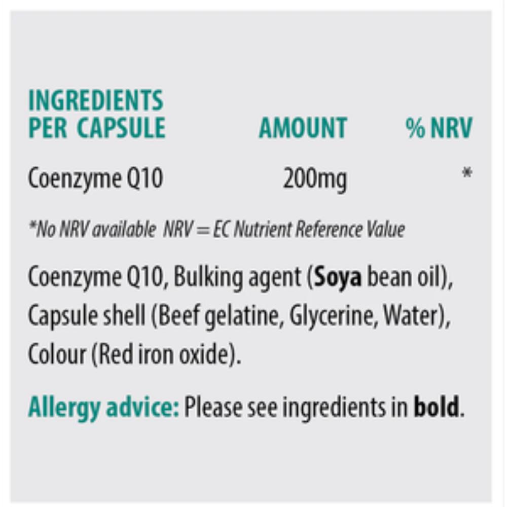 Sona CoQ10 200mg Coenzyme Q10 30 Capsules
