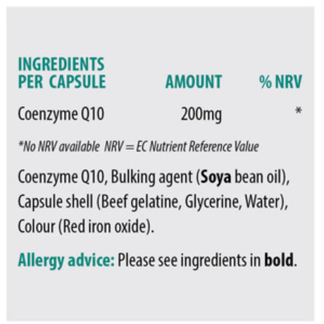 Sona CoQ10 200mg Coenzyme Q10 30 Capsules