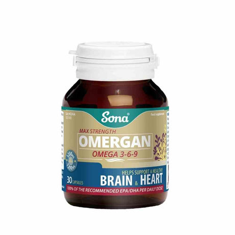 Sona Omergan Omega 369 1000mg 30 Capsules – omega fatty acids for heart and cognitive health