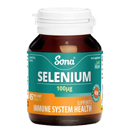 Sona Selenium 100ug 45 Tablets – selenium for antioxidant protection and thyroid health
