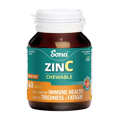 Sona Zinc Chewable 60 Tablets – zinc to support the immune system and wound healing