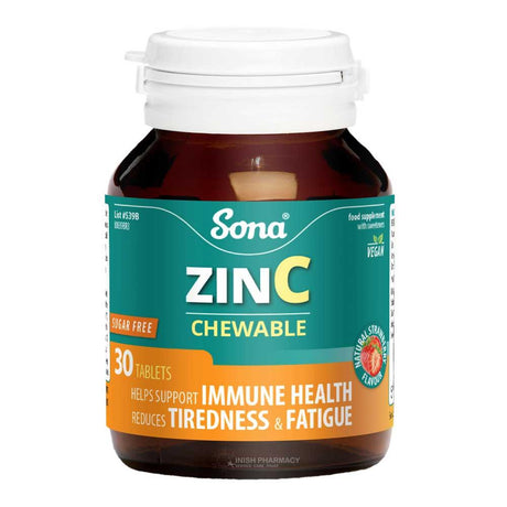 Sona Zinc Chewable 30 Tablets – zinc to support the immune system and wound healing