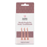 Spotlight Oral Care Sonic Toothbrush Rose Gold Replacement Heads 3 Pack