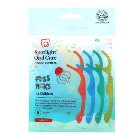 Spotlight Oral Care Floss Picks For Children 50 Pack – cleans between teeth for healthy gums