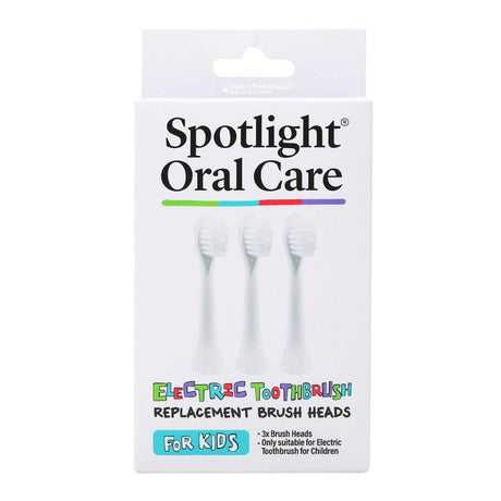 Spotlight Oral Care Kids Replacement Heads For Rechargeable Toothbrush 3 Pack – for effective daily oral hygiene